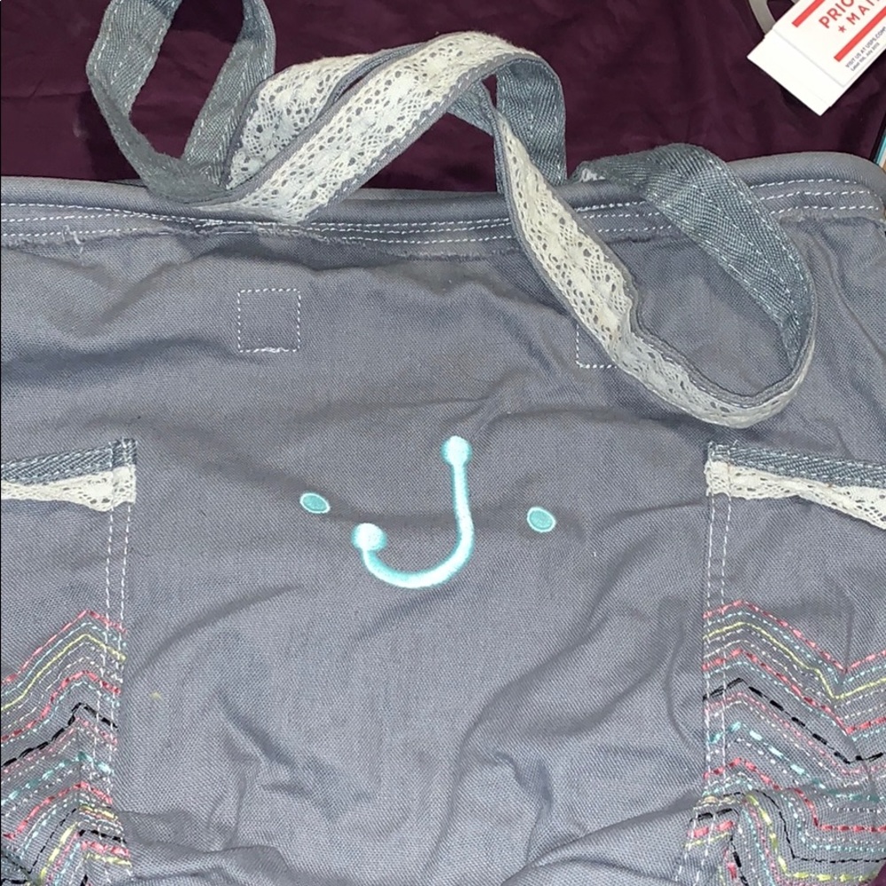 USED personalized thirty-one “J” retro metro tote
